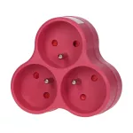 Rozgałęźnik 3x2P+Z, różowy