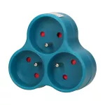 Rozgałęźnik 3x2P+Z, turkusowy