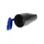 Gniazdo gumowe proste IP44 z uziemieniem, czarne, wersja Schuko, 16A, 230V