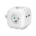 Przedłużacz Kostka 4x2P+Z, 2xUSB, H05VV-F 3x1mm2, 1,4m, biały