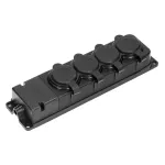 Rozgałęźnik bryzgoszczelny i odporny na uderzenia, IP44, 4x2P+Z (Schuko), 16A, 230V AC, gumowy, uniepalniony