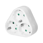 Rozgałęźnik trójkątny 3x2P+Z (Schuko), biały