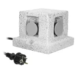 Gniazdo ogrodowe SŁUPEK, 4x2P+Z (Schuko), kabel gumowy H07RN-F 3x1,5mm2, 3m