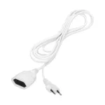 Przedłużacz domowy jednogniazdowy płaski, 1x2P, 3m,kabel PVC H03VV-F 2x0,75mm2, 230VAC