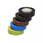 Zestaw 5 taśm 19mm, 2x czarna, brązowa, niebieska, żółtozielona, grubość 0,13mm, długość 20m