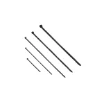 Zestaw opasek kablowych 100szt, kolor czarny, W zestawie: 2,5x100-20szt, 2,5x200-20szt, 3,6x300-20szt, 4,8x300-20szt, 7,5x300-20szt