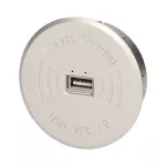 Bezprzewodowa ładowarka indukcyjna z dodatkowym portem USB, srebrna
