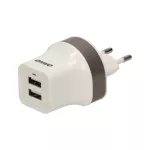 Ładowarka sieciowa 2xUSB, 5VDC/2,1A