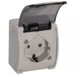 Gniazdo pojedyncze 2P+Z Schuko AQUATIC IP44 szary-grafit, 10 szt.