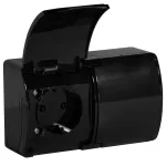 Gniazdo podwójne 2x2P+Z Schuko AQUATIC IP44 czarny, 10 szt.