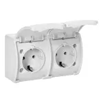 Gniazdo podwójne 2x2P+Z Schuko AQUATIC IP44 biały