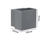 PAULMANN Oprawa elewacyjna CYBO LED 2x3W 2700K 355lm IP65 100x100mm 230V szary / aluminium