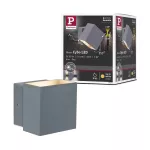 PAULMANN Oprawa elewacyjna CYBO LED 2x3W 2700K 355lm IP65 100x100mm 230V szary / aluminium