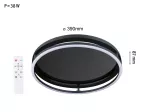 Plafoniera SPACEGLOW ONE LED 3D DIM RGB rainbow 38W 3900lm 3000-6500K pilot 230V czarny matowy / metal