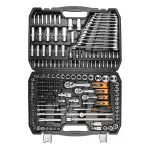 Zestaw kluczy nasadowych 1/2", 3/8", 1/4", 216 szt. , satynowy