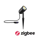 PAULMANN Reflektor ogrodowy Plug & Shine SHIRA LED SH Zigbee RGBW 6.5W 500lm IP65 24V antracyt