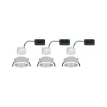 PAULMANN Oprawa do wbudowania COLE COIN LED 3-STEP DIM zestaw 3x6W 470lm 2700K IP44 230V Bia/Srebrny-matowy