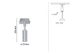 PAULMANN URail Universal adapter do zwisu Chrom mat 230V metal/tworzywo sztuczne