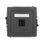 DECO Mechanizm gniazda pojedynczego HDMI 2.1, 8K grafitowy mat