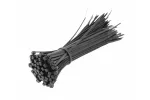 Nylonowe opaski zaciskowe 2,5 x 140 mm, 100 szt., czarne, odporne na promieniowanie UV