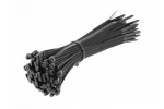 Nylonowe opaski zaciskowe 4,8 x 200 mm, 100 szt., czarne, odporne na promieniowanie UV