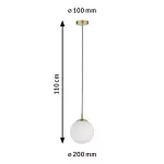 PAULMANN Neordic Menja Lampa wisząca max. 1x20W E27 230V Biały/Mosiądz Szczotkowany