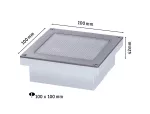 PAULMANN Oprawa wpuszczana ARON LED solar 12lm czujnik zmierzchu 10x10cm 3000K IP67 metal