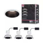 PAULMANN Oprawa do wbudowania COLE COIN LED 3-STEP DIM 3x6W 470lm 2700K IP44 230V biały / czarny matowy
