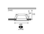 PAULMANN Oprawa do wbudowania COLE GU10. max. 10W 88mm 230V biały matowy/ srebrny matowy
