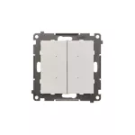 SIMON 55 WMDL-TEW2-114 Łącznik elektroniczny podwójny z funcją przycisku lub łącznika czasowego, 2x10 A, 230 V (moduł); Jasnoszary mat
