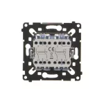 SIMON 55 WMDL-0106L7R-0XX Łącznik krzyżowy podwójny (mechanizm) 10AX, 250V~, szybkozłącza, czarna rama montażowa