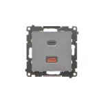 SIMON 55 WMDS-0042L2-116 Ładowarka USB C+A (moduł), 30W, 230V; grafitowy mat