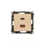 SIMON 55 WMDS-0042L2-144 Ładowarka USB C+A (moduł), 30W, 230V; szampański mat