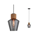 PAULMANN Neordic Edla Lampa wisząca max. 1x20W E27 230V Szkło przydymione/Korek