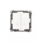 SIMON 55 WMDL-0P1xx7-111 Przycisk podwójny zwierny bez piktogramu – osobne podświetlenie dla każdego klawisza (moduł) 10 AX, 250 V~, szybkozłącza. Dostępne tylko jako wersja IP20. ; Biały mat