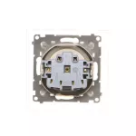 SIMON 55 WMDW-50123x-144A Gniazdo wtyczkowe do wersji IP44 z uszczelką (moduł) 16 A, 250 V~, szybkozłącza. Klapka transparentna; Szampański mat