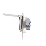 SIMON 55 WMDW-50123x-143 Gniazdo wtyczkowe do wersji IP44 z uszczelką (moduł) 16 A, 250 V~, szybkozłącza. Klapka w kolorze pokrywy; Aluminium mat