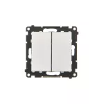 SIMON 55 WMDL-050X23-143 Łącznik jednobiegunowy + przycisk zwierny – 2 klawisze (moduł) 16 AX, 250 V~, zaciski gwintowe; Aluminium mat