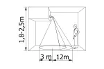 CZUJNIK RUCHU CR-9 mini, max.1200W, AC220-240V, 50/60Hz, 180°/360°, max.12m, IP65, LED, CZARNY