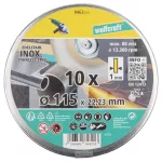 Tarcza korundowa 115x1 do cięcia stali nierdzewnej 10 sztuk, WOLFCRAFT