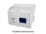 Adapter 45x45 2xRJ45 (wypukły kątowy) ALANTEC