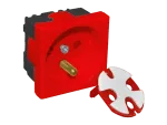 Gniazdo elektryczne 45x45 z kluczem, czerwone - 2P+Z ALANTEC