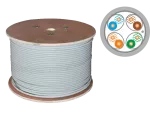 Kabel F/FTP kat.6A, teleinformatyczny, LSOH, Dca 4x2x23 AWG, 10Gb/s, 700 MHz, gwarancja 25 lat, certyfikat FORCE, szary, 500m - ALANTEC
