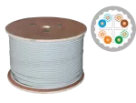 Kabel U/UTP kat.6A, teleinformatyczny, LSOH, Dca 4x2x23 AWG, 10Gb/s, 700 MHz, gwarancja 25 lat, certyfikat INTERTEK ETL, szary, 500m - ALANTEC