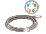 Patch-cord F/UTP kat.5e PVC 1.0m szary ALANTEC