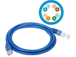 Patch-cord U/UTP kat.5e PVC 5.0m niebieski ALANTEC