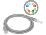 Patch-cord U/UTP kat.5e PVC 15.0m szary ALANTEC
