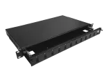 Przełącznica światłowodowa teleskopowa 12xSC duplex / 12xLC quad 19" 1U z akcesoriami montażowymi (dławiki, opaski) ALANTEC