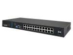 Zarządzalny przełącznik L2 (switch) 24 porty RJ45 PoE+ 1Gb/s + 2 porty SFP Uplink 1Gb/s + 1 port konsolowy RJ45 (budżet mocy 250W) ALANTEC