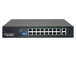 Niezarządzalny przełącznik (switch) 18xRJ45 - 16 portów RJ45 PoE+ 100Mb/s + 2 porty RJ45 Uplink 1Gb/s (budżet mocy 150W) ALANTEC